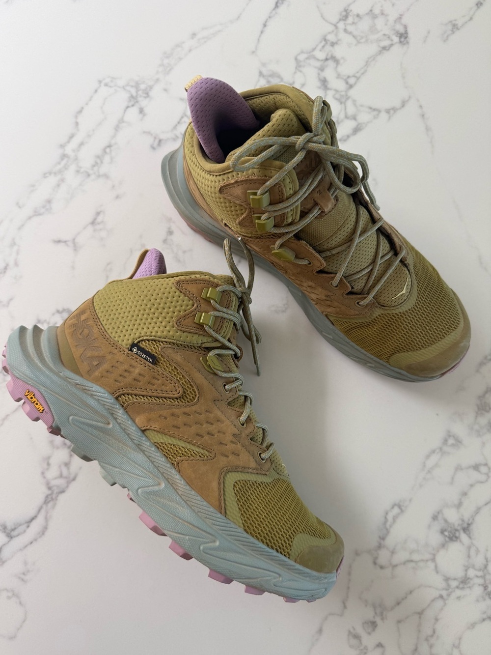 HOKA Anacapa 2 Mid GTX Hiking Boots - Green Moss / Agave - Women's Size 9.5B